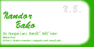 nandor bako business card