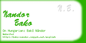 nandor bako business card
